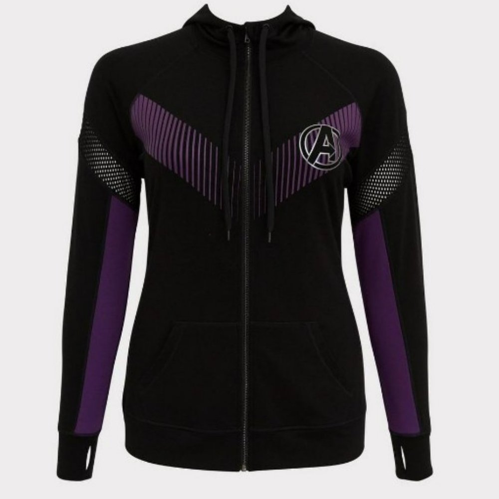 Her Universe Marvel Avengers Black & Purple Active Zip Hoodie